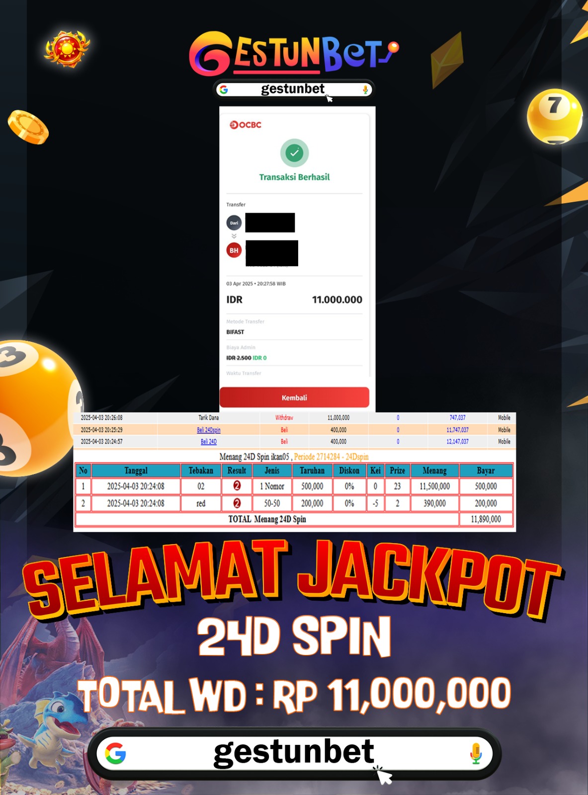 BUKTI JP GESTUNBET 03 APRIL 2025