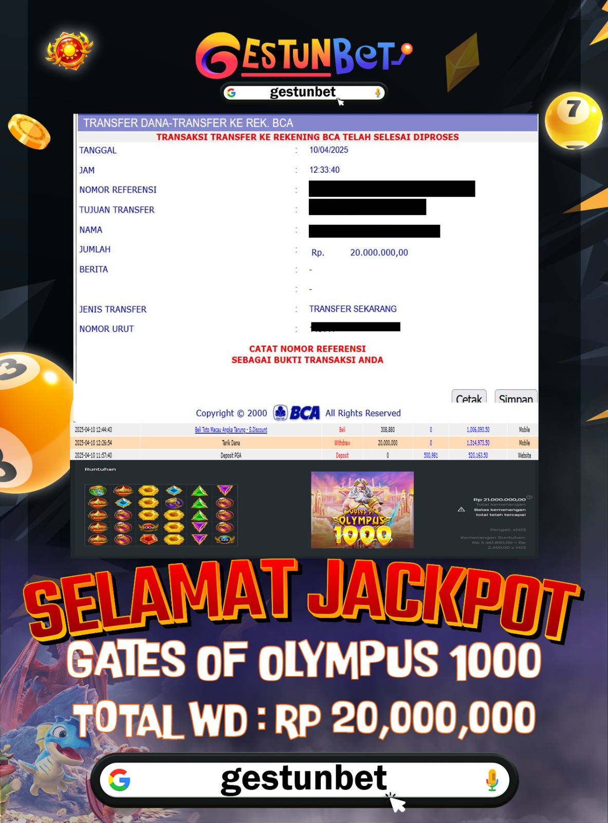 BUKTI JP GESTUNBET 10 APRIL 2025