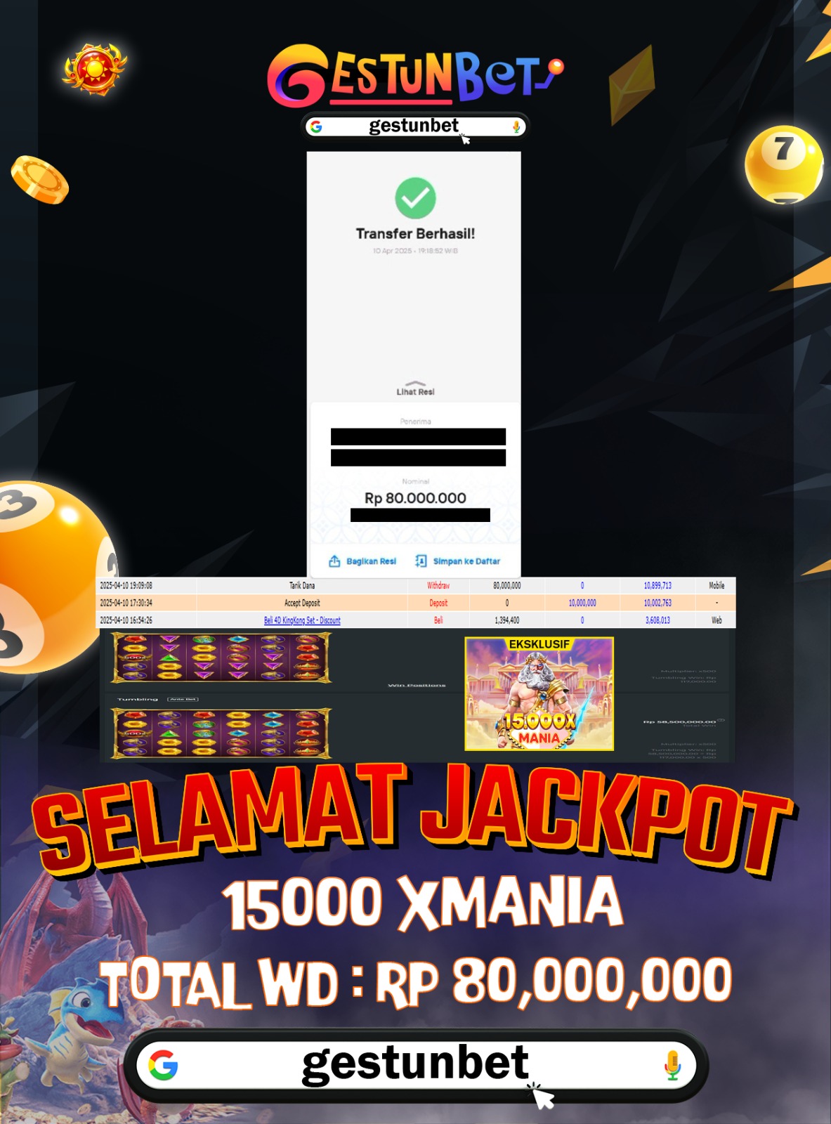 BUKTI JP GESTUNBET 10 APRIL 2025