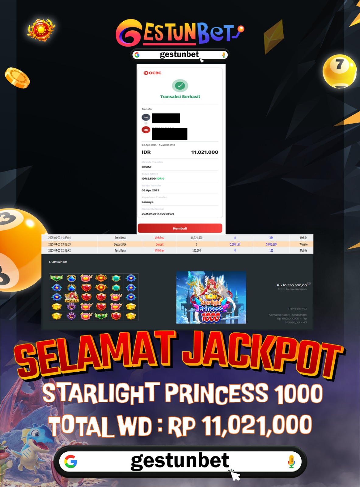 BUKTI JP GESTUNBET 03 APRIL 2025