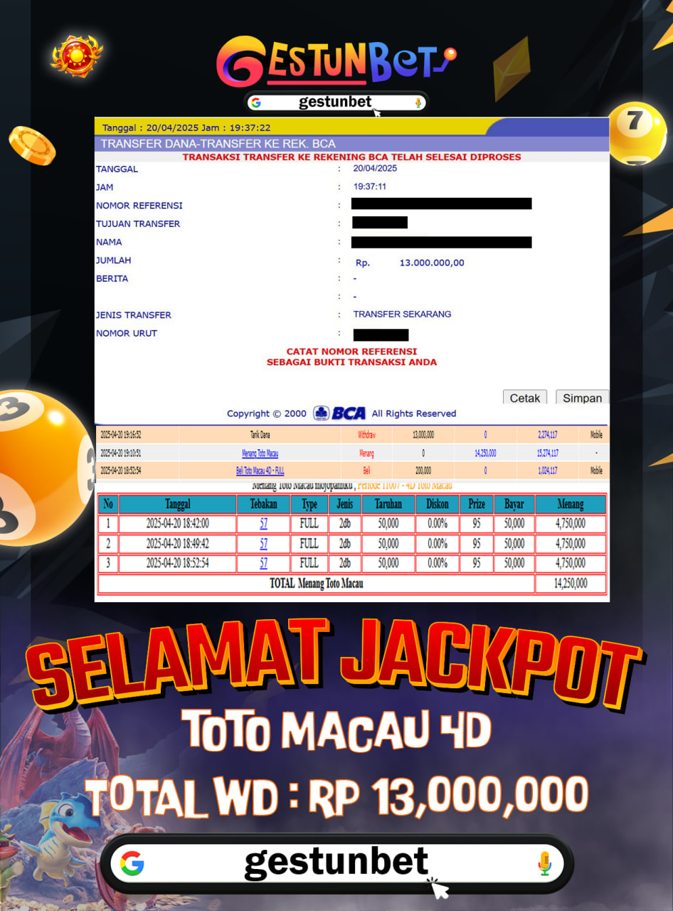 BUKTI JP GESTUNBET 20 APRIL 2025