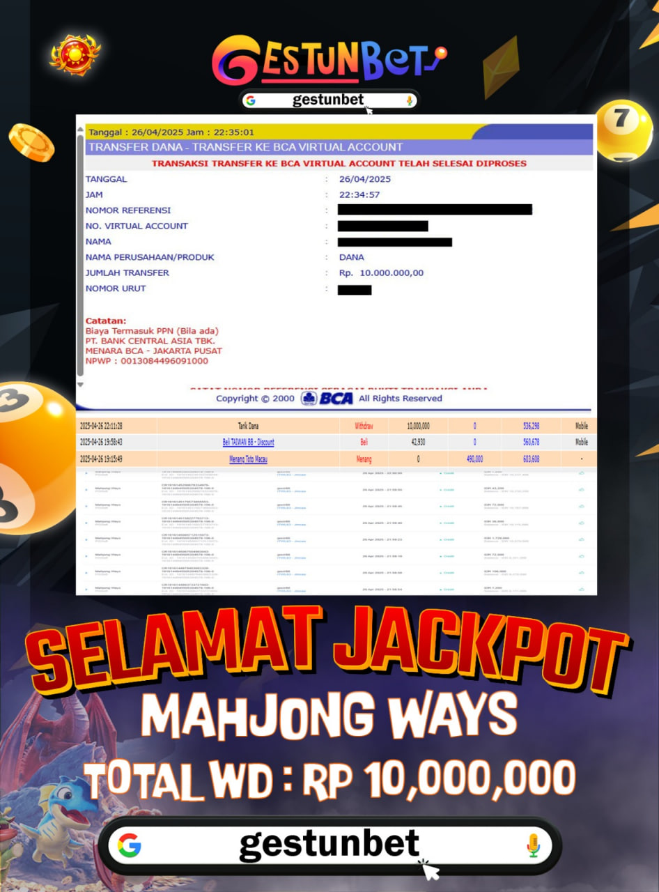 BUKTI JP GESTUNBET 26 APRIL 2025