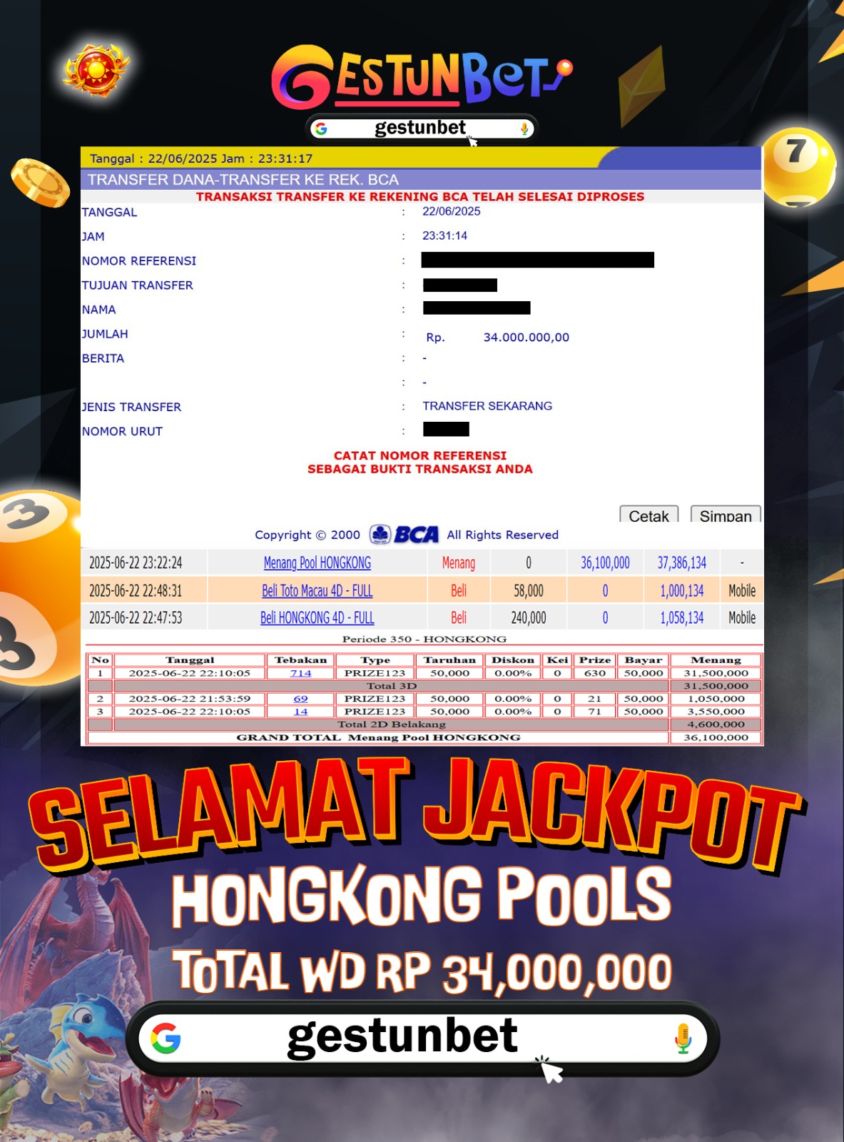 BUKTI JP GESTUNBET 22 JUNI 2025