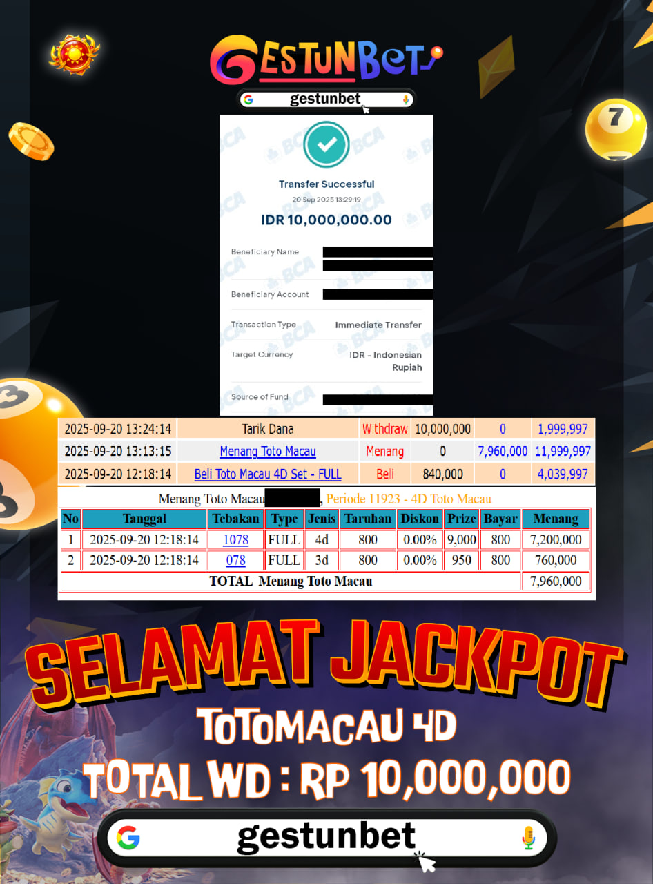 BUKTI JP GESTUNBET 20 SEPTEMBER 2025