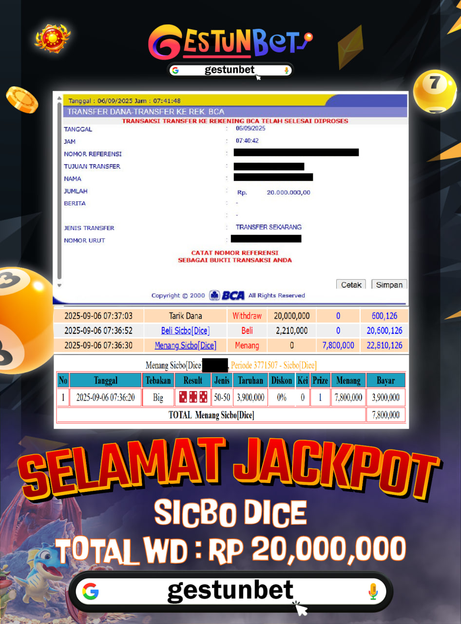 BUKTI JP GESTUNBET 06 SEPTEMBER 2025