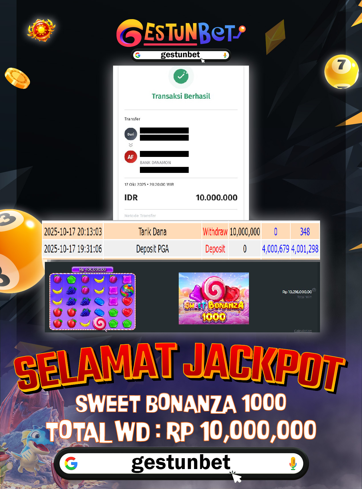 BUKTI JP GESTUNBET 17 OKTOBER 2025
