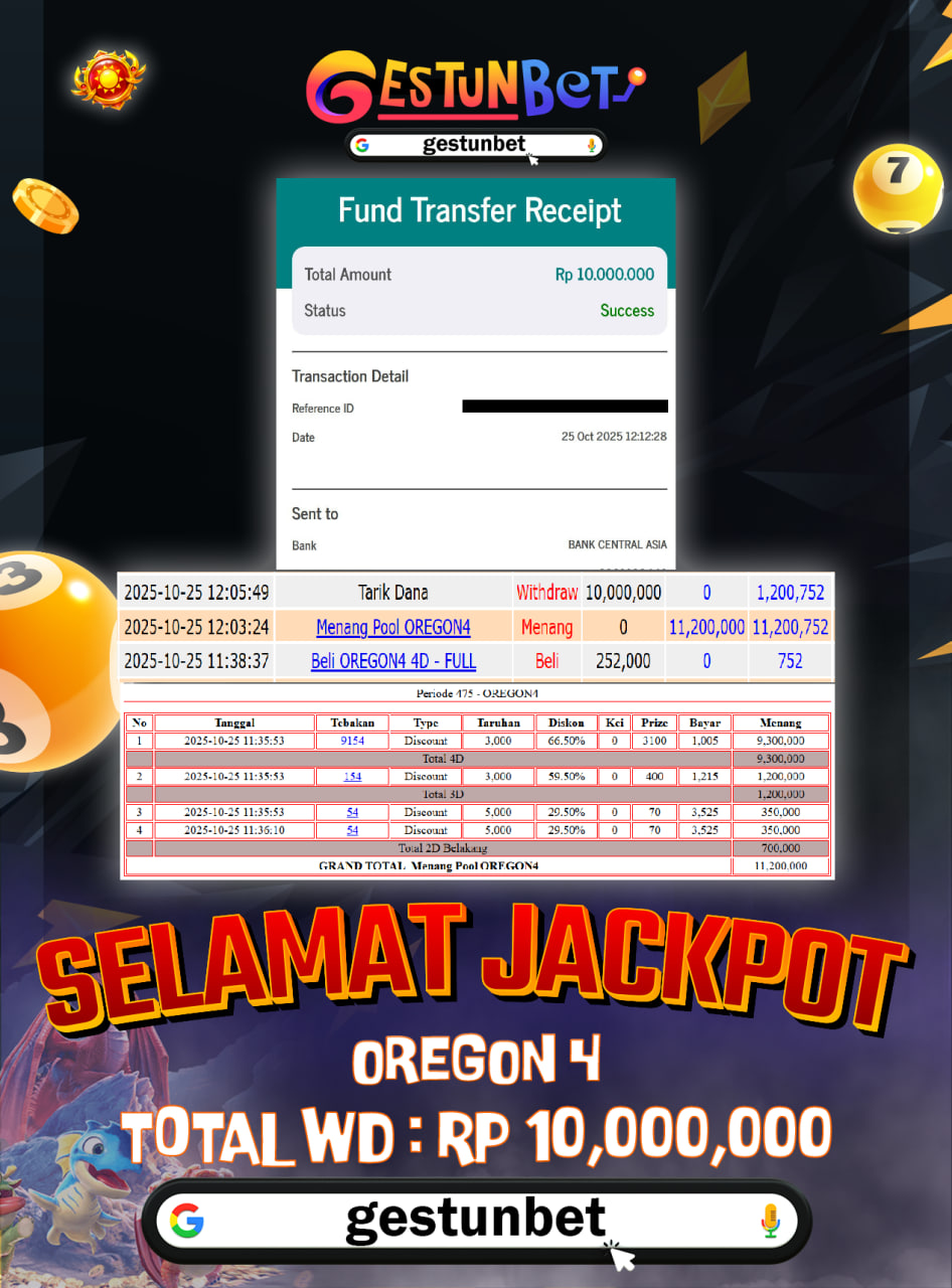 BUKTI JP GESTUNBET 25 OKTOBER 2025