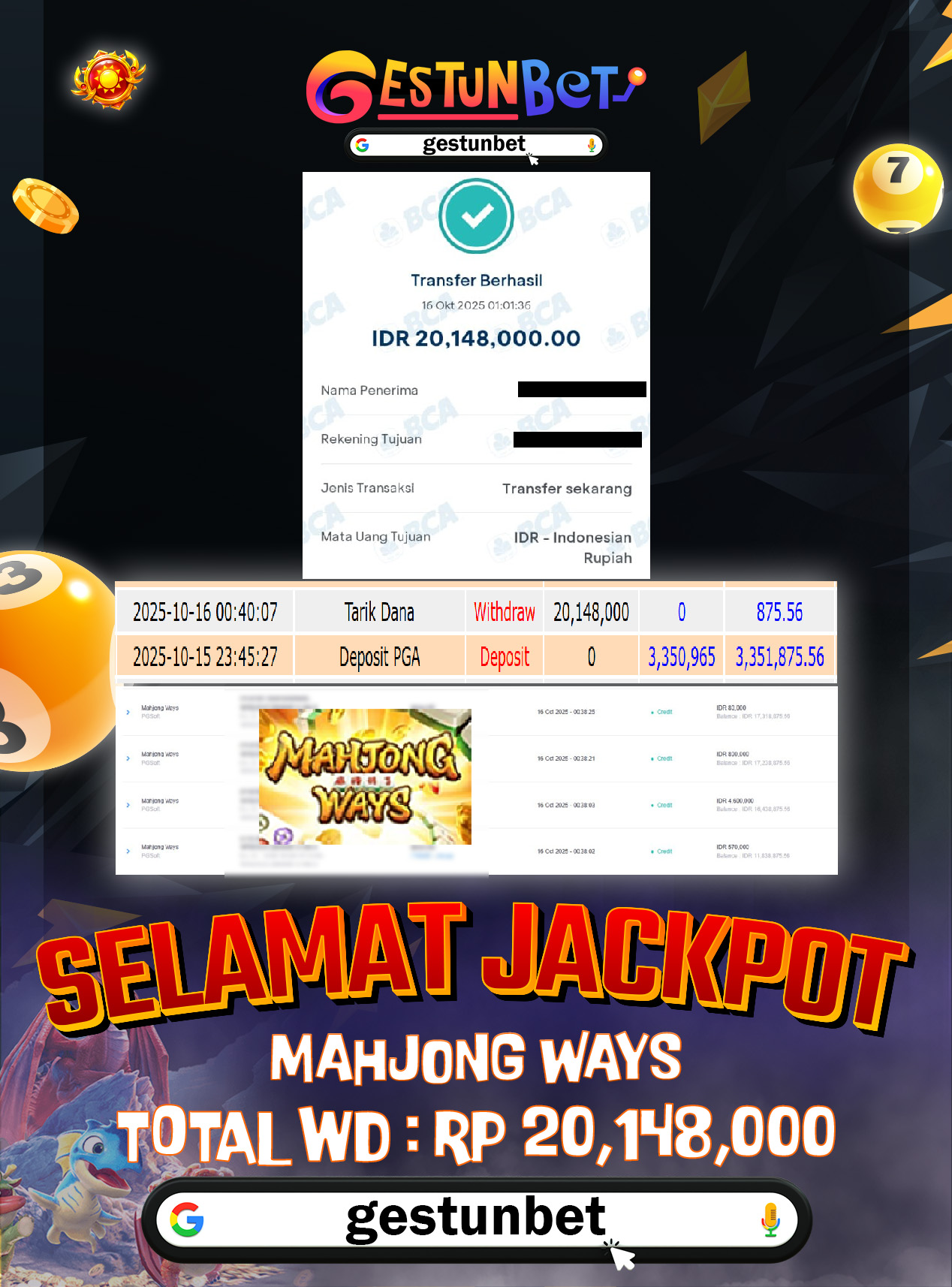 BUKTI JP GESTUNBET 16 OKTOBER 2025