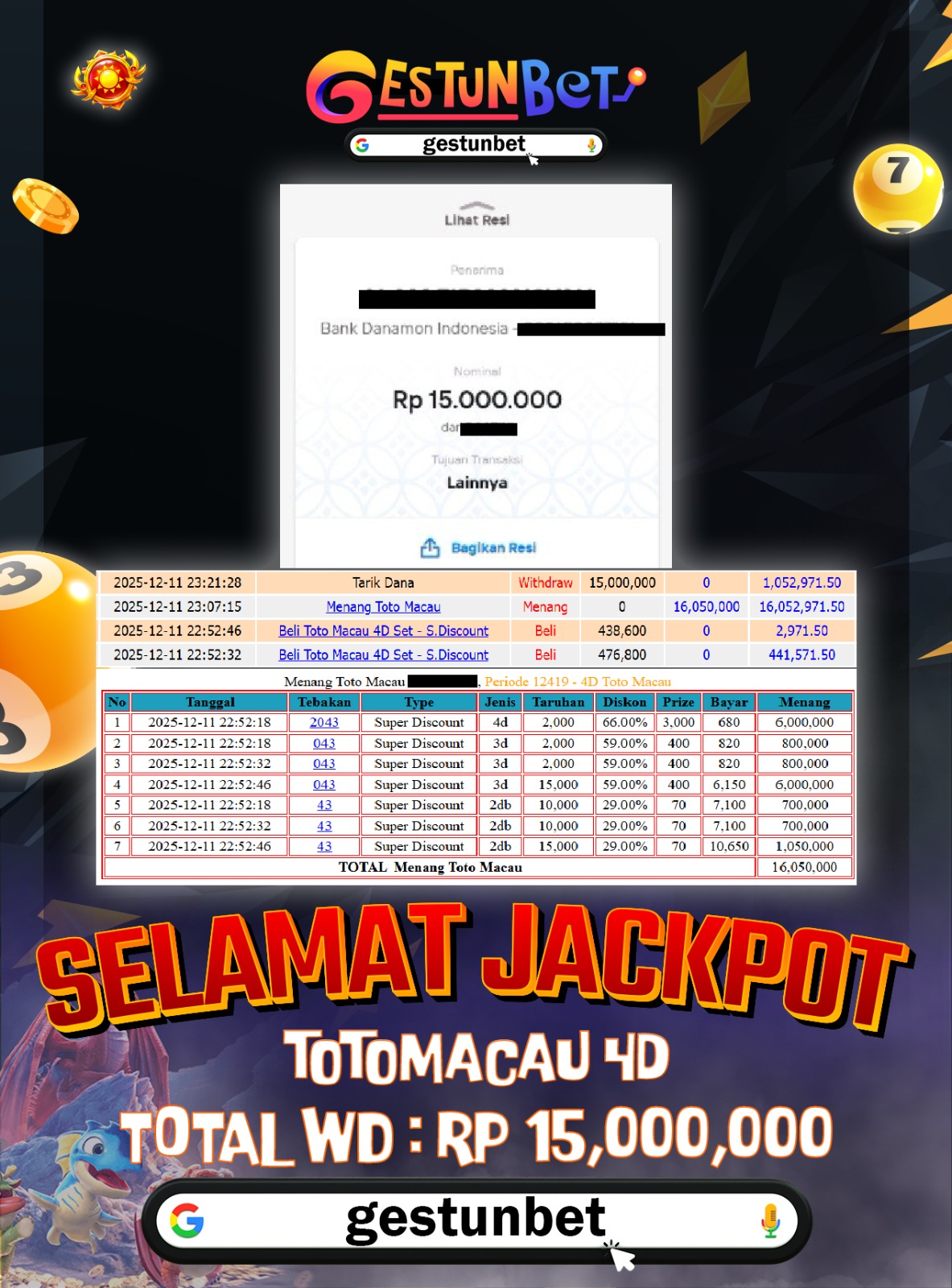 BUKTI JP GESTUNBET 11 DESEMBER 2025