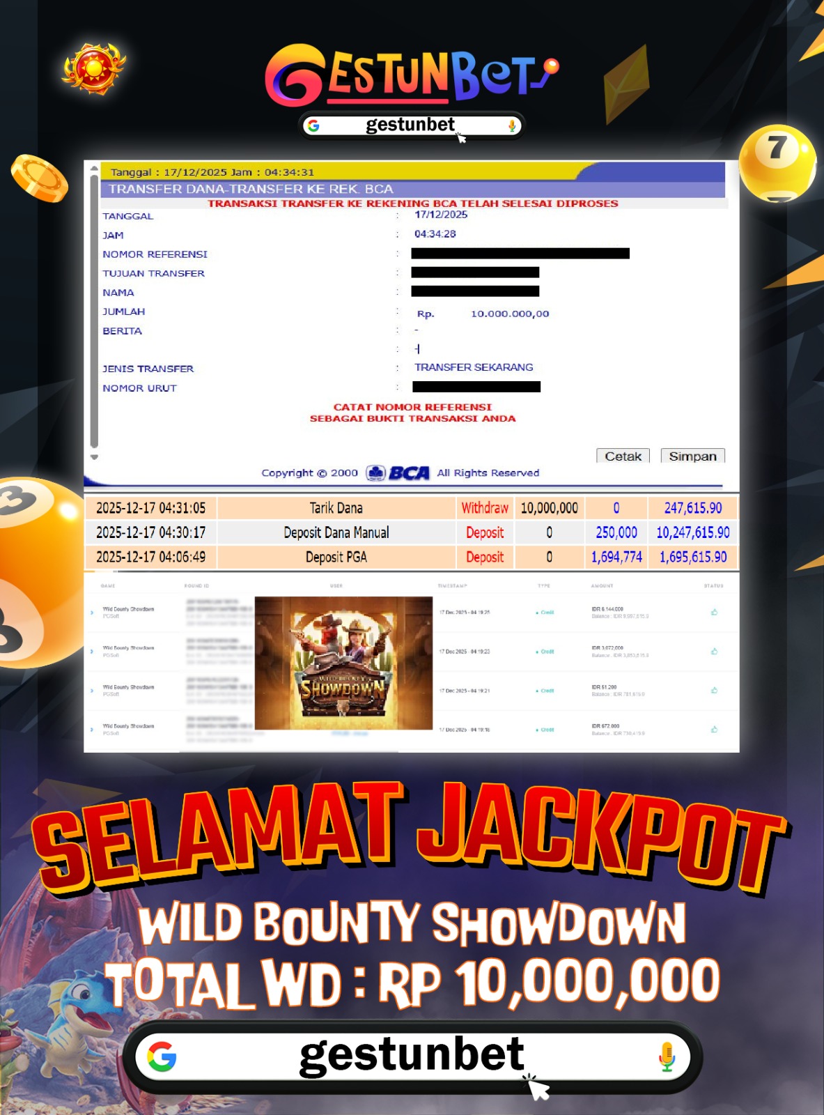 BUKTI JP GESTUNBET 17 DESEMBER 2025