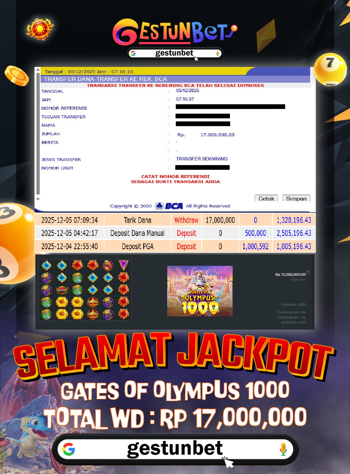 BUKTI JP GESTUNBET 05 DESEMBER 2025