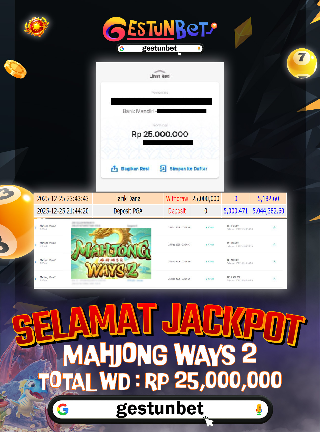 BUKTI JP GESTUNBET 26 DESEMBER 2025