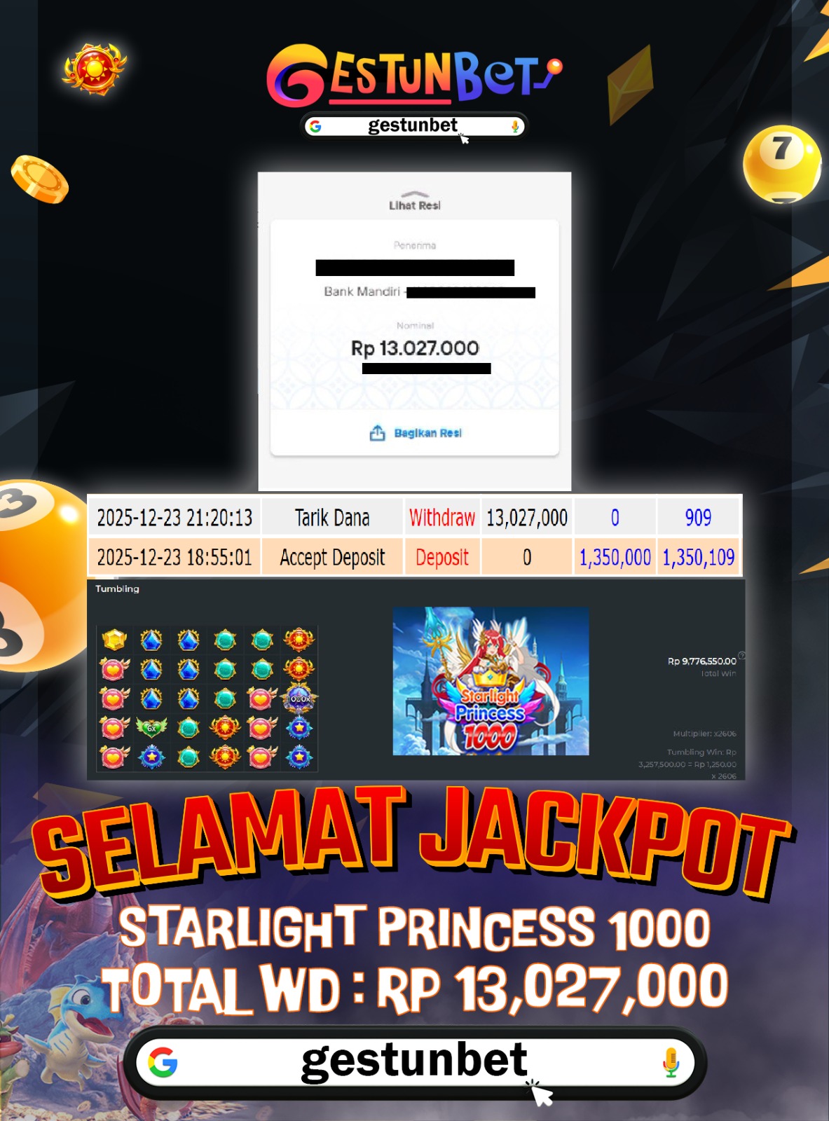 BUKTI JP GESTUNBET 23 DESEMBER 2025