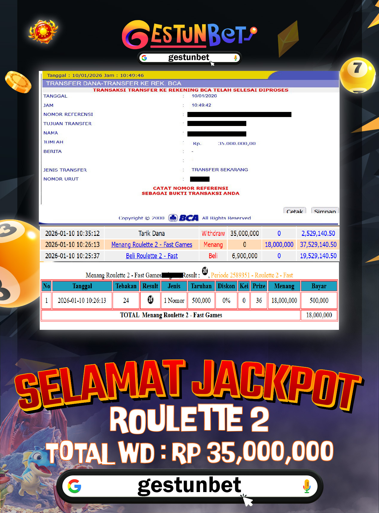 BUKTI JP GESTUNBET 10 JANUARI 2026