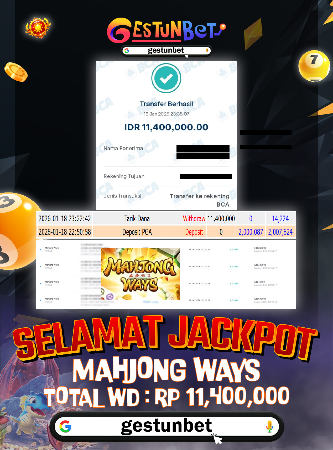 BUKTI JP GESTUNBET 18 JANUARI 2026