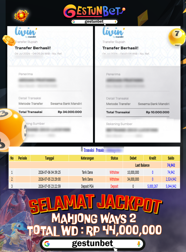 BUKTI JP GESTUNBET 06 JULI 2026