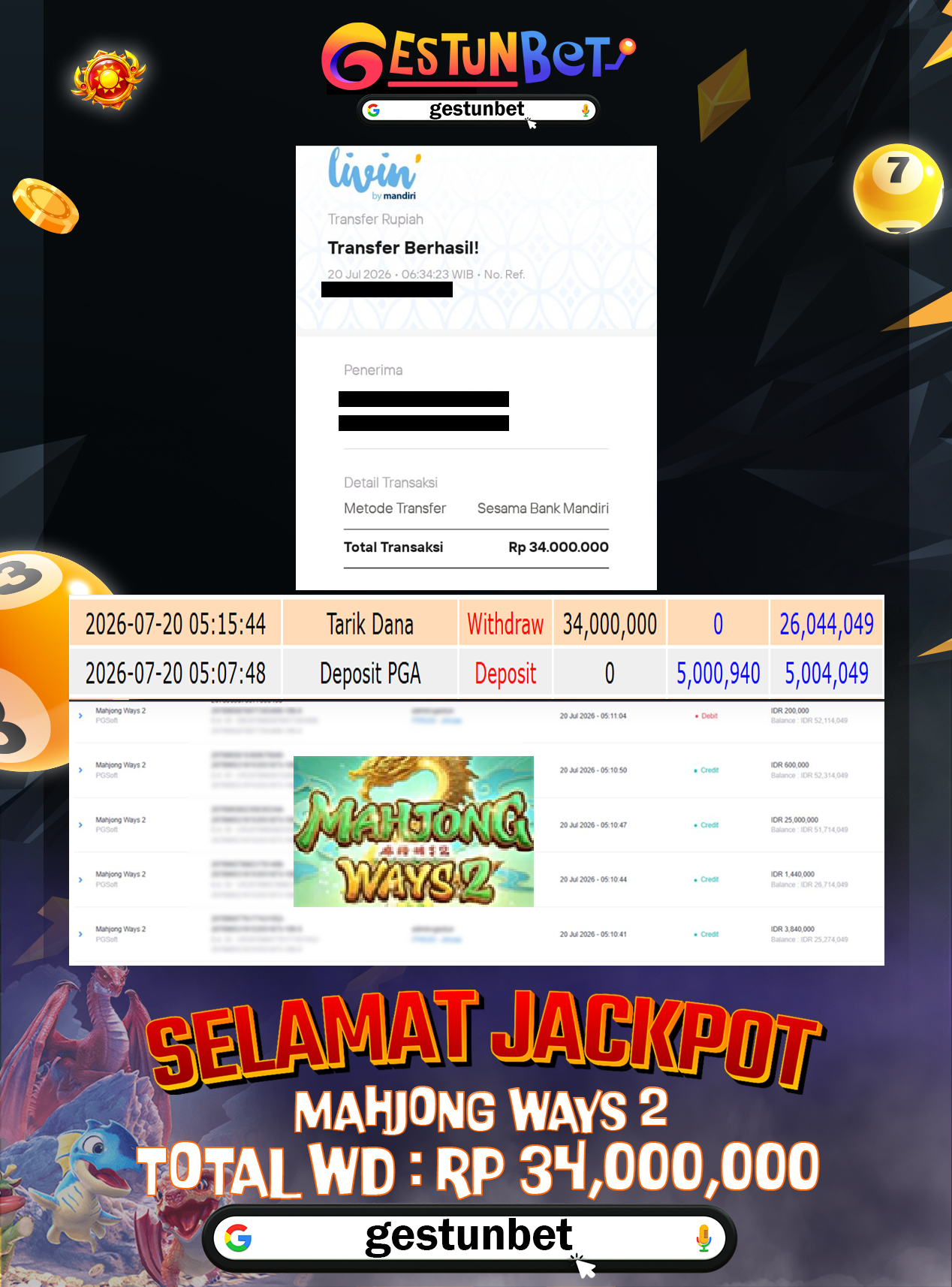BUKTI JP GESTUNBET 20 JULI 2026